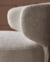 Landon natural fabric swivel accent chair