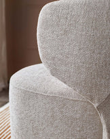 Landon natural fabric swivel accent chair