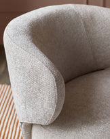 Landon natural fabric swivel accent chair