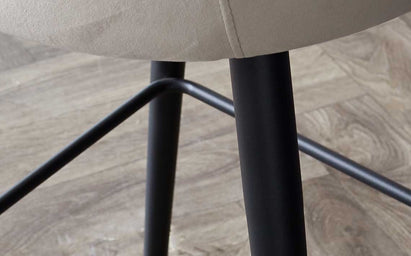 Lani Champagne Velvet Black Metal Bar Stool