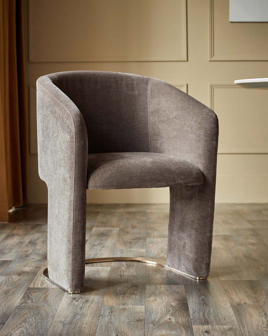 Leighton mocha chenille dining chair