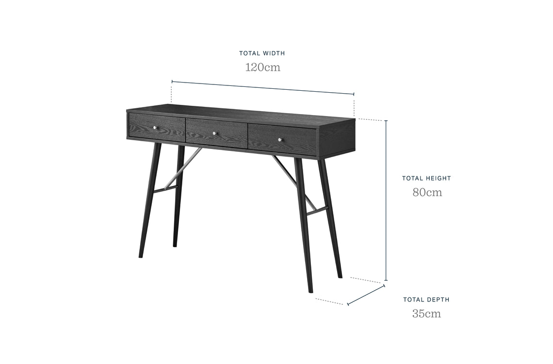 Lennox Black Ash Console Table