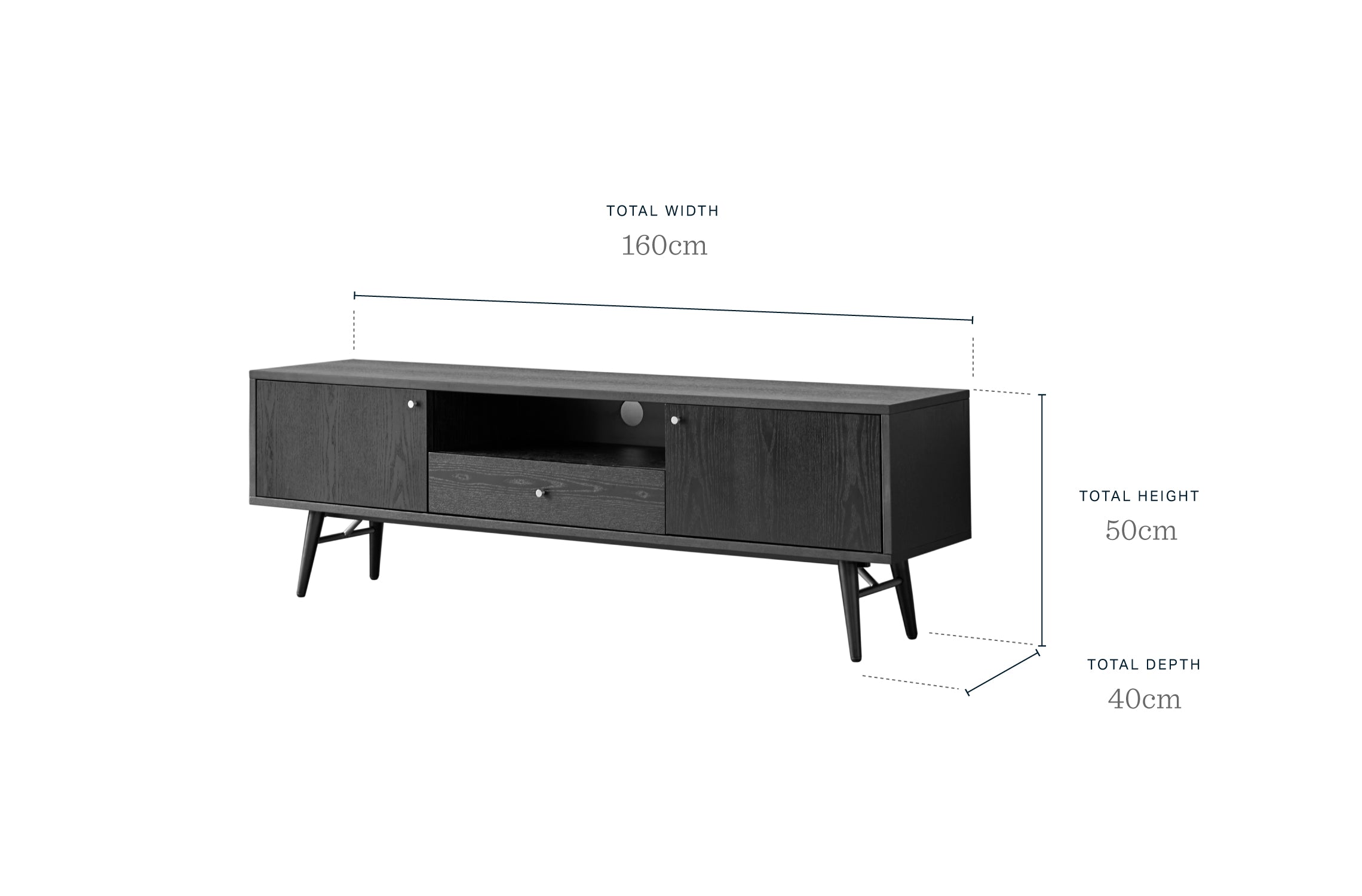 Lennox Black Ash TV Stand