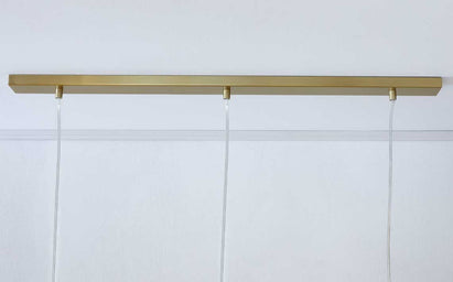 Leo Grey Glass 3 Light Brushed Brass Bar Pendant