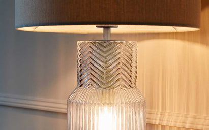 Leo Clear Glass Dual-Lit Table Lamp