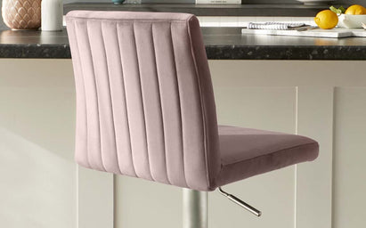 Lesley Blush Pink Velvet Gas Lift Barstool