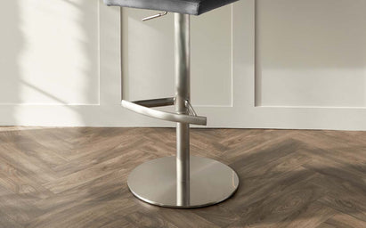 Lesley Dark Grey Velvet Gas Lift Bar Stool