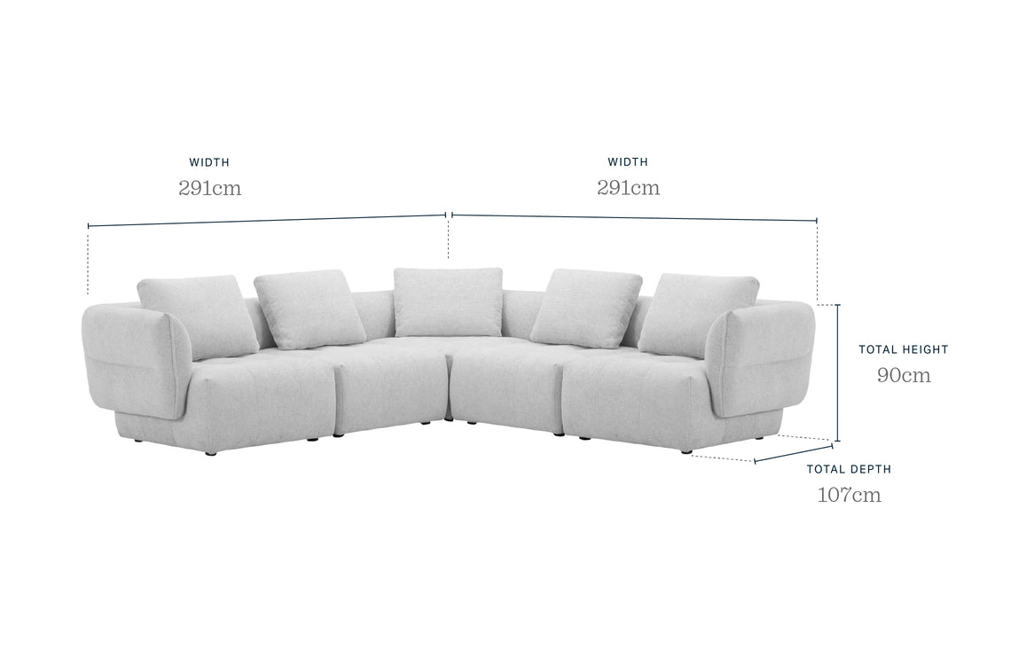 Lillian natural weave large corner sofa