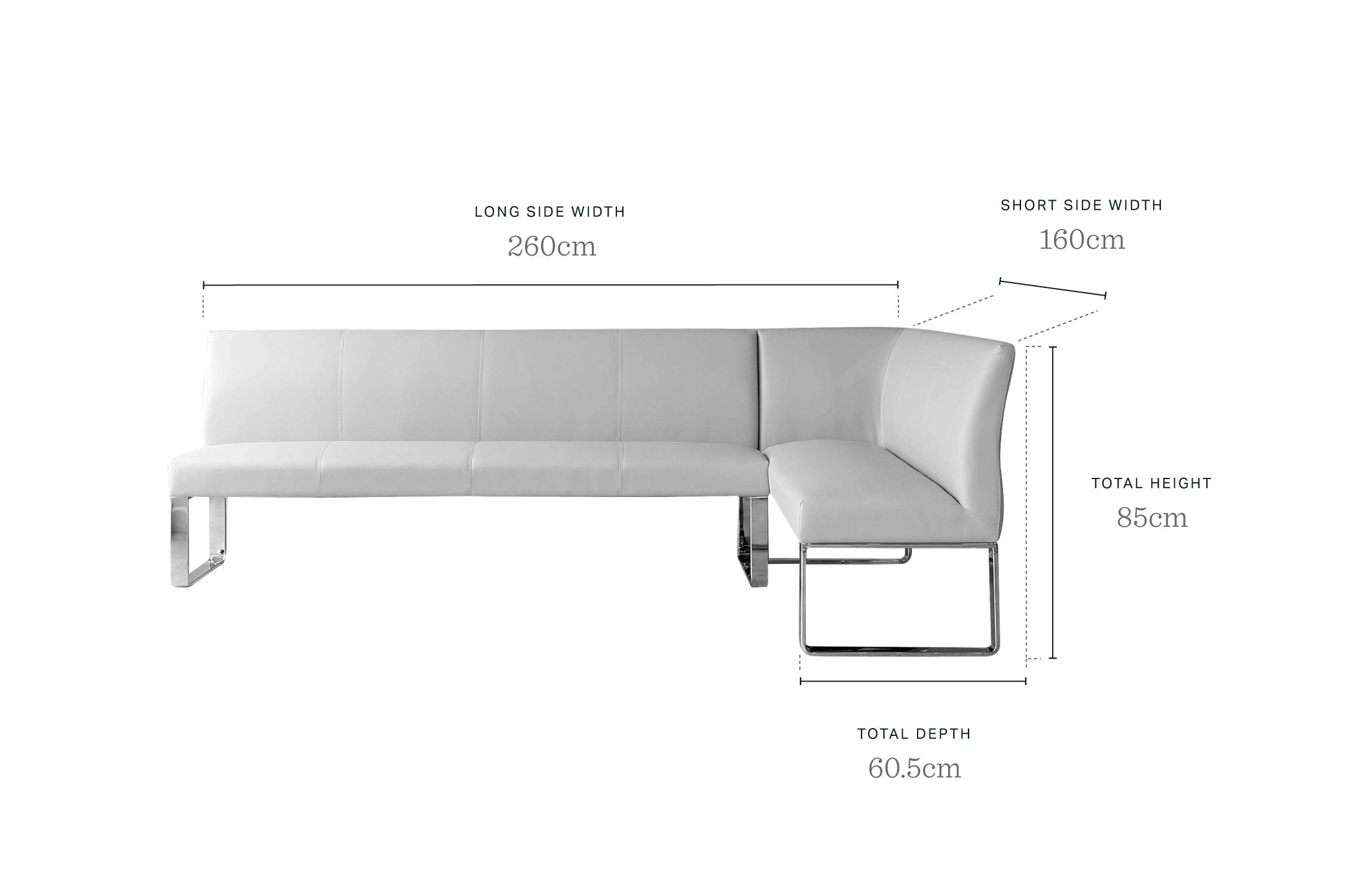 Sanza White Gloss And Loop 7 Seater Left Hand Corner Bench Dining Set