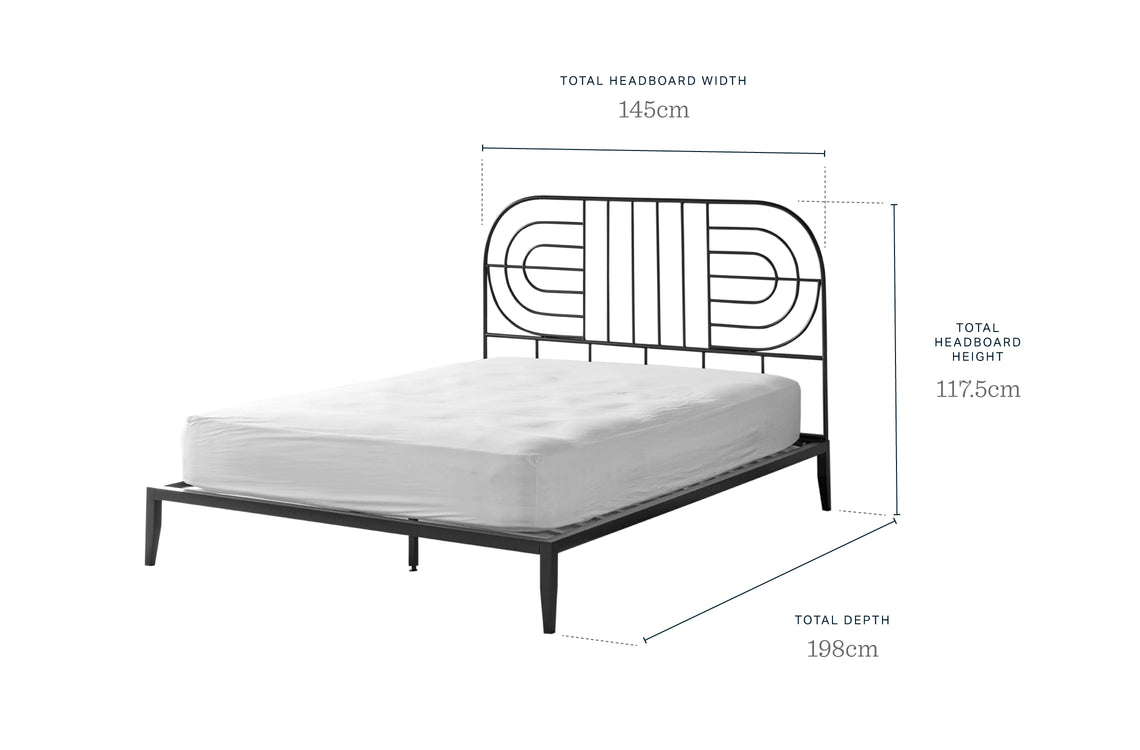 Loretta Black Metal Double Bed