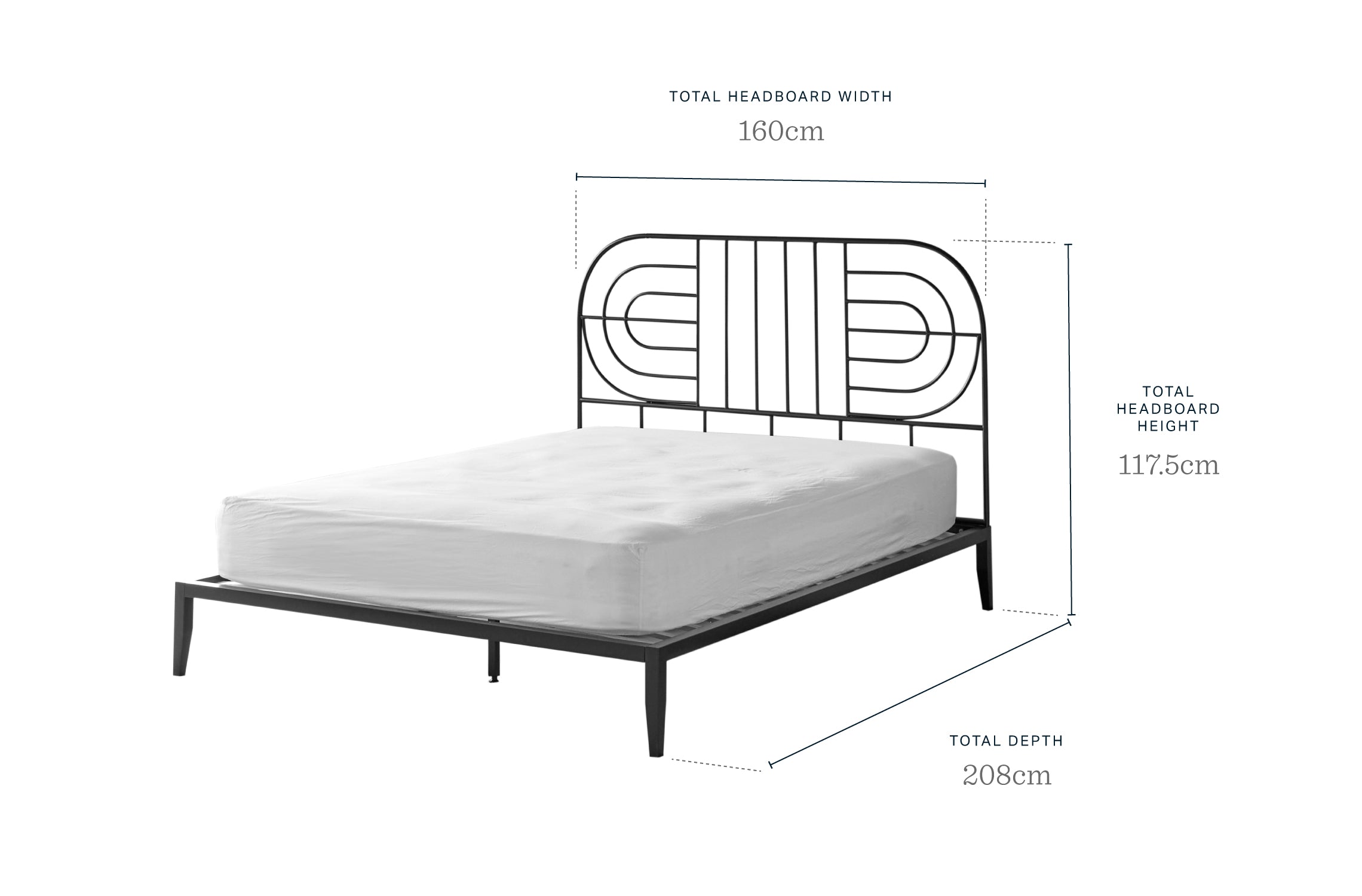 Loretta Black Metal King Size Bed