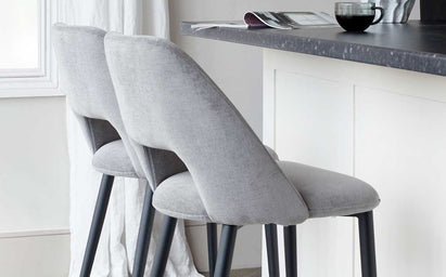 Lottie Dark Grey Fabric Bar Stool