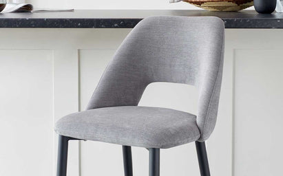 Lottie Dark Grey Fabric Bar Stool