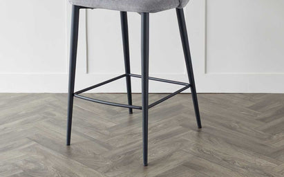 Lottie Dark Grey Fabric Bar Stool