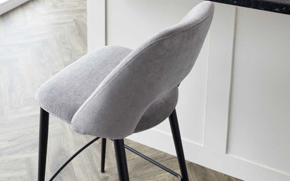 Lottie Dark Grey Fabric Bar Stool