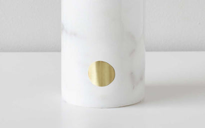 Louis White Marble and Brass Table Lamp