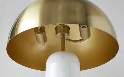 Louis White Marble and Brass Table Lamp