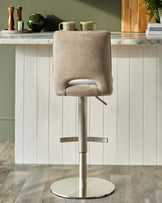 Ludo champagne fabric gas lift bar stool