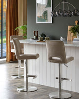 Ludo champagne fabric gas lift bar stool