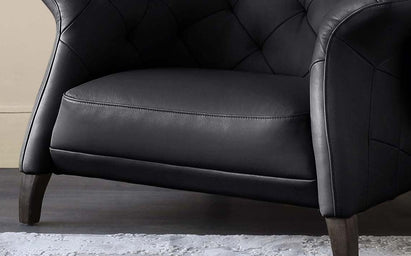 Luxe black leather armchair