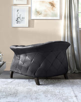 Luxe black leather armchair