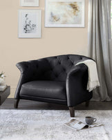 Luxe black leather armchair