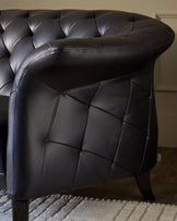 Luxe black leather armchair