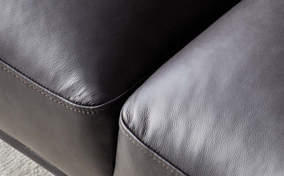 Luxe black leather 2 seater sofa