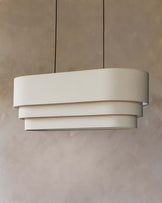 Madison natural linen oval adjustable pendant light