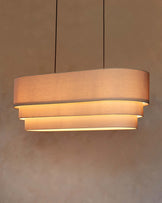 Madison natural linen oval adjustable pendant light