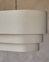 Madison natural linen oval adjustable pendant light