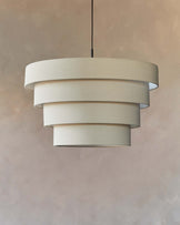 Madison natural linen round adjustable pendant light