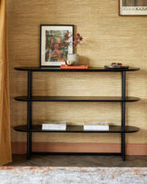 Manhattan black ash shelving unit