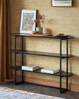 Manhattan black ash shelving unit