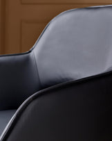 Marlow black faux leather swivel dining chair (Sold in pairs)