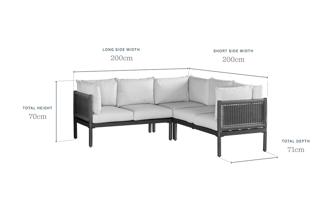 Miami Natural 5 Seater Garden Corner Bench