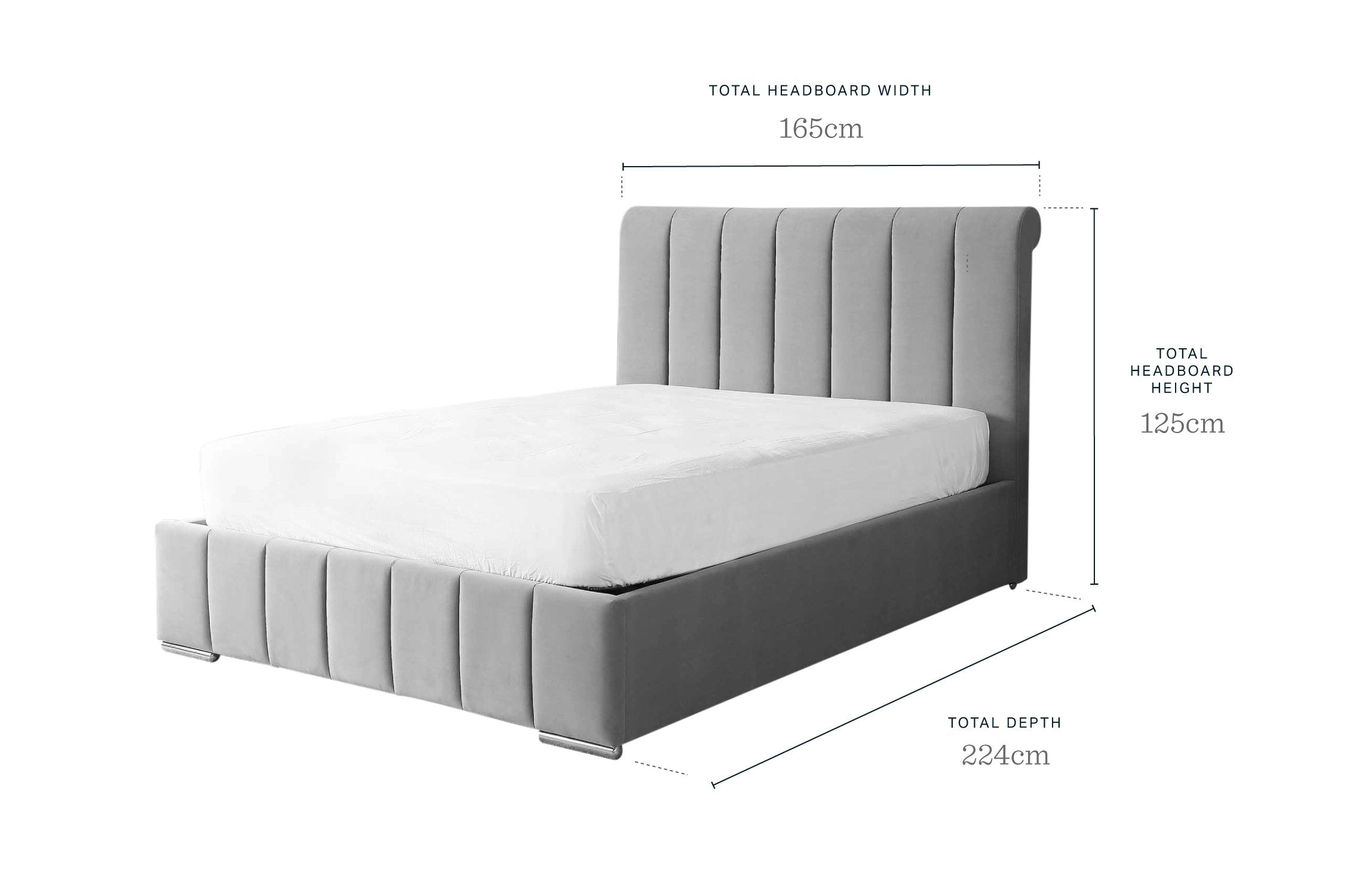 Mila Light Grey Velvet King Size Ottoman Storage Bed