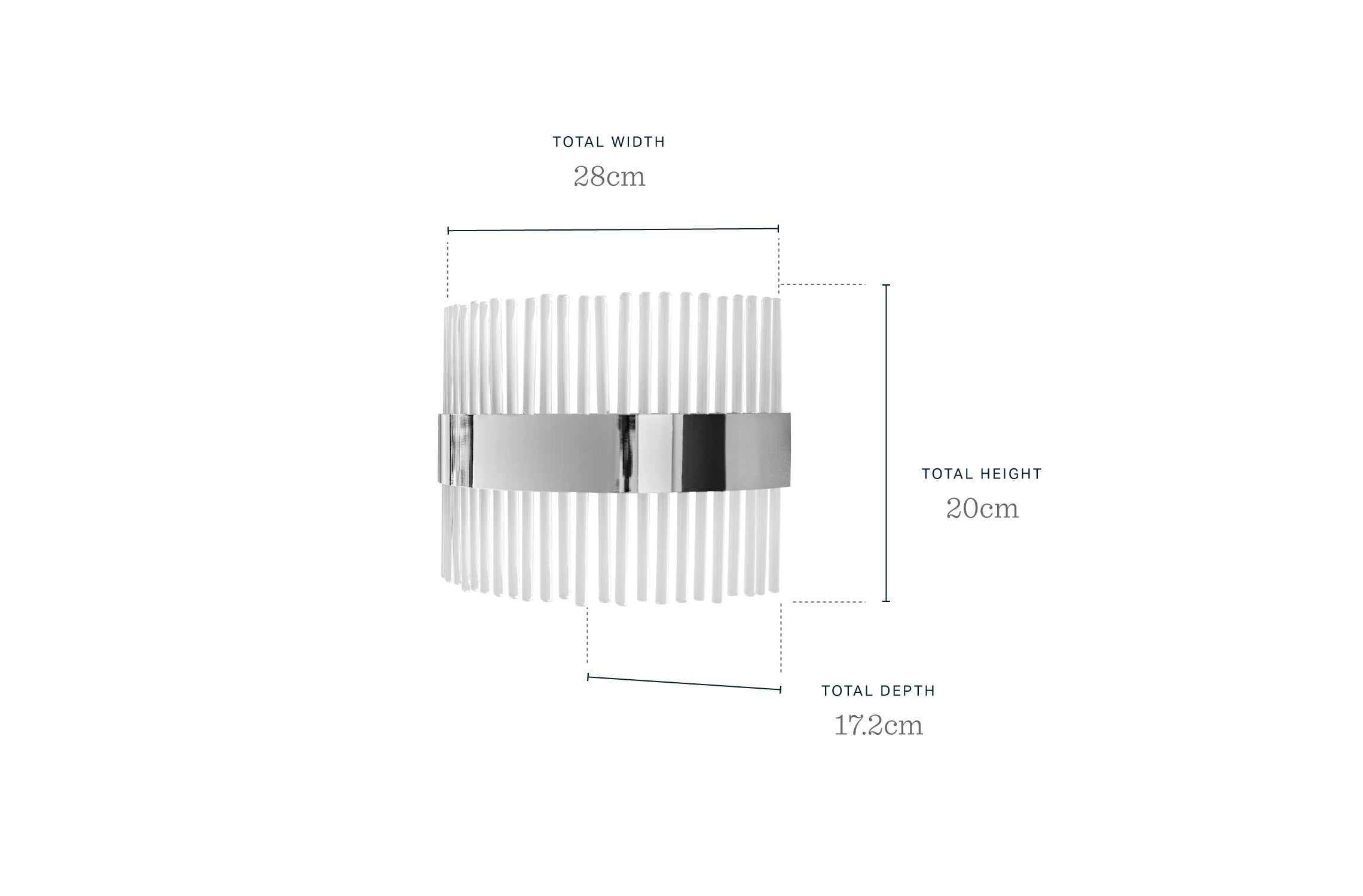 Mila Chrome Half Halo Wall Light