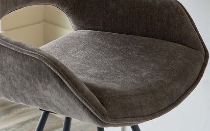 Marlow mocha fabric swivel bar stool