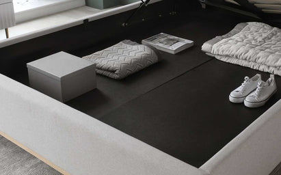 Monica Grey Fabric King Size Ottoman Storage Bed