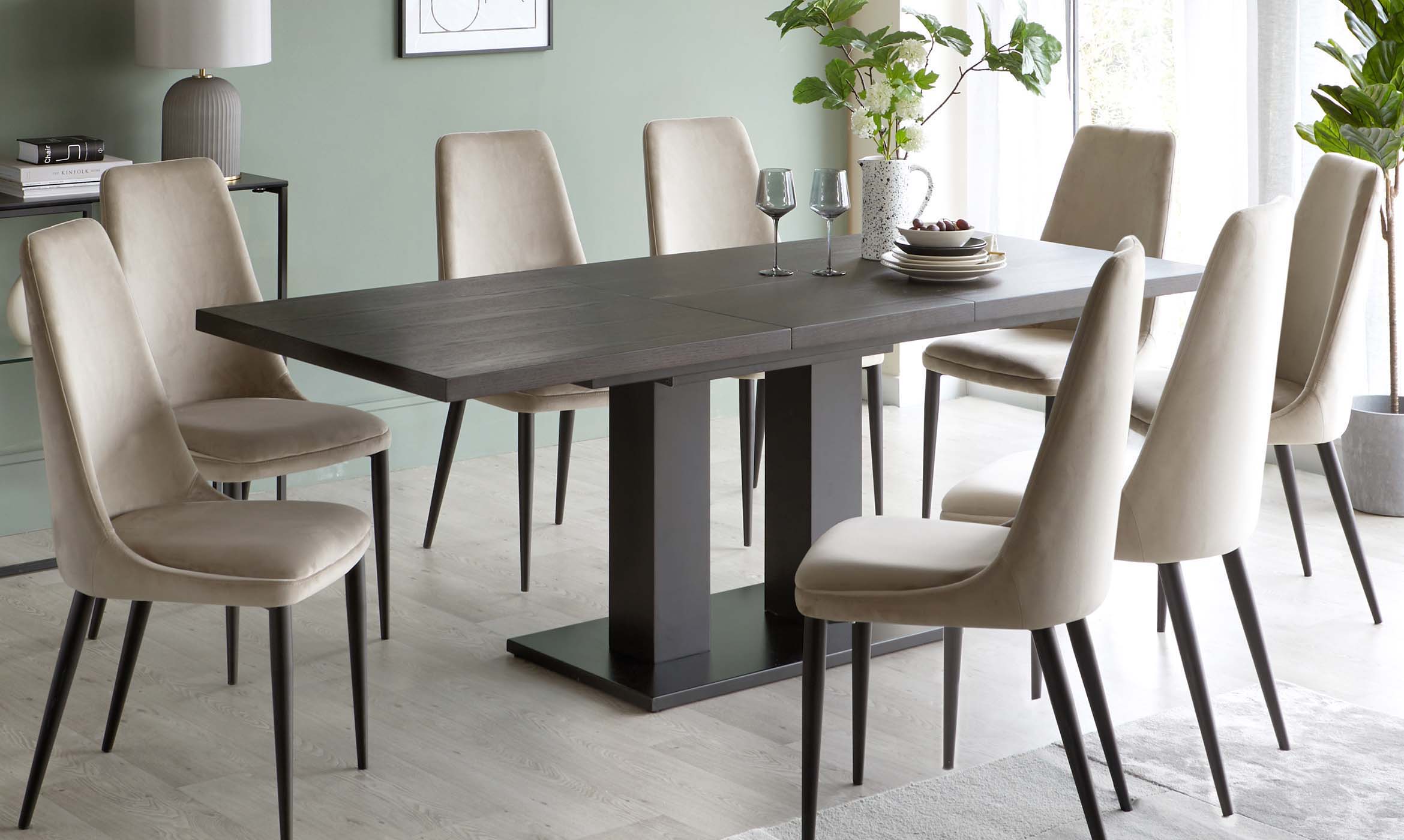 Morgan 6 to 8 Seat Extending Dark Oak Dining Table