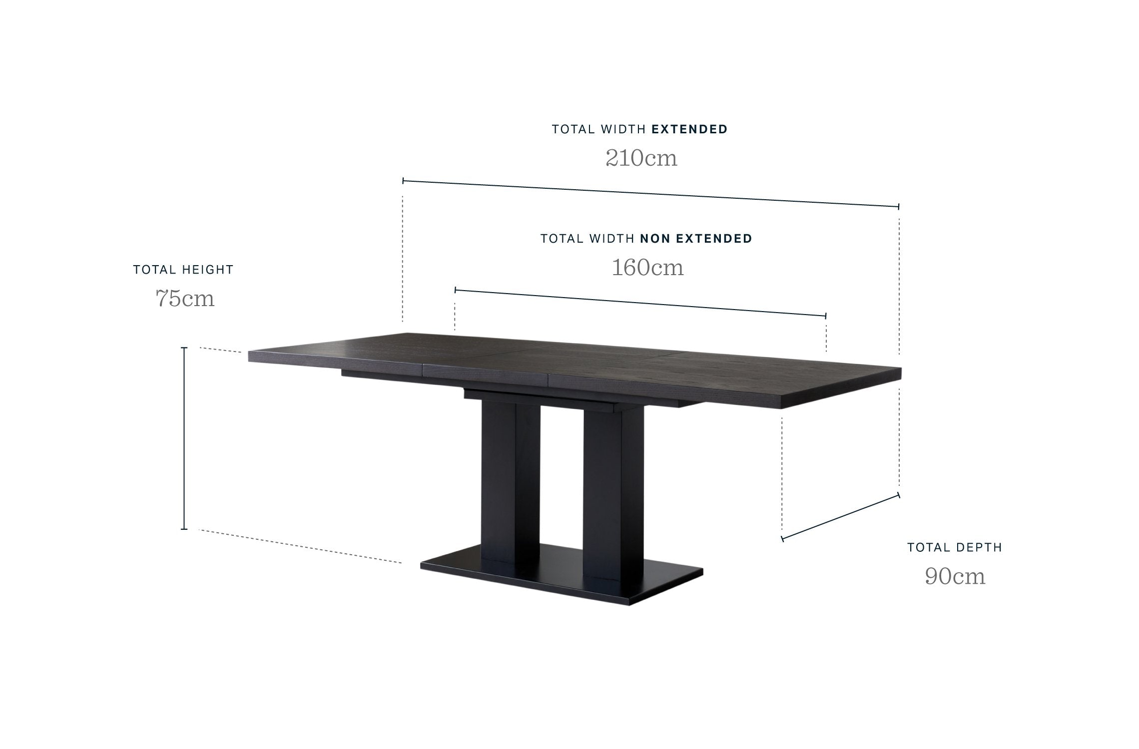 Morgan 6 to 8 Seat Extending Dark Oak Dining Table