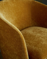 Natalia ochre chenille swivel accent chair