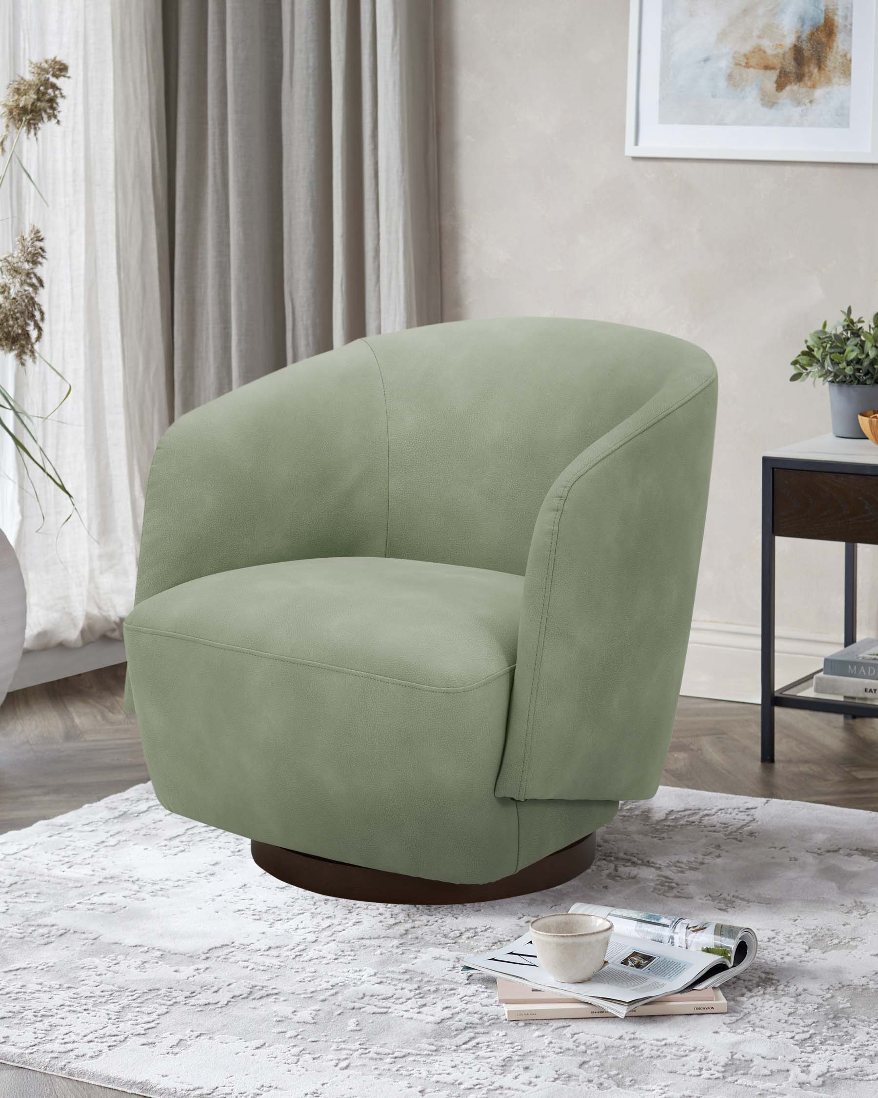 Natalia sage green swivel accent chair – Danetti