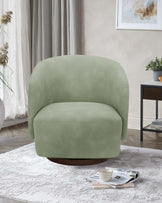 Natalia sage green faux leather swivel accent chair