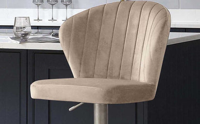 Harper Champagne Velvet Gas Lift Bar Stool