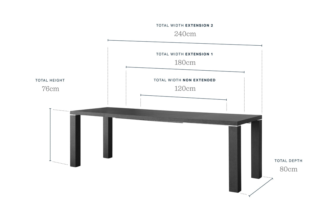 Nixon Dark Oak And Brass Extending 4 To 10 Seater Dining Table