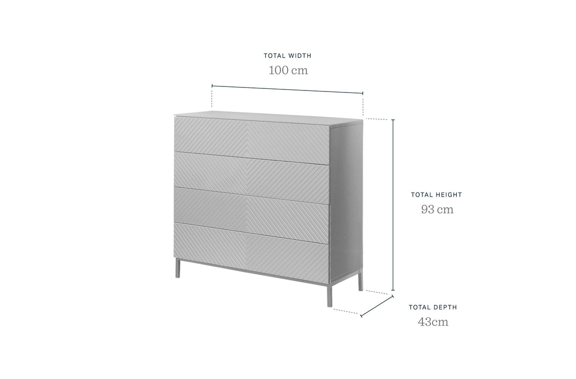 Noah White Gloss Chest Of Drawers