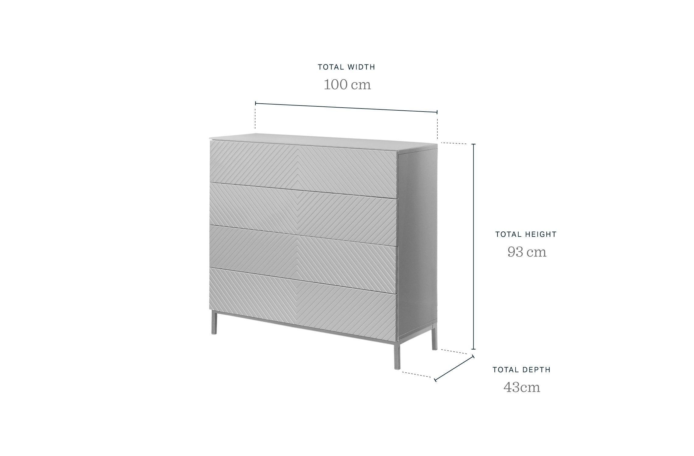 Noah White Gloss Chest Of Drawers