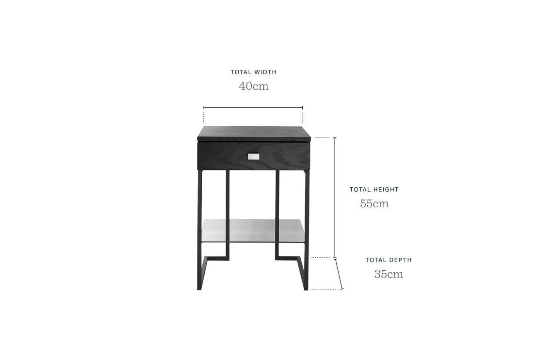 Odele Dark Grey Bedside Table